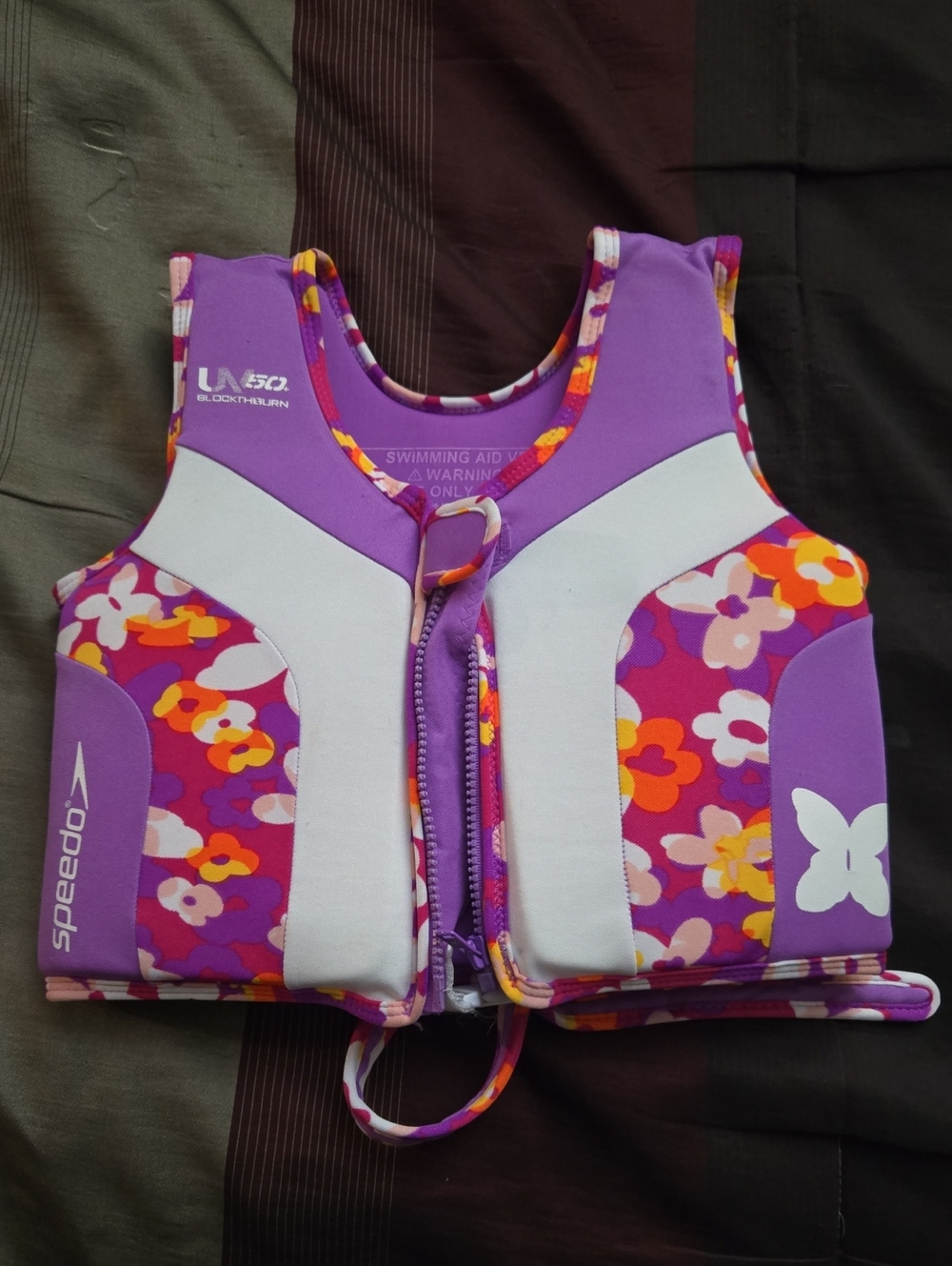 Speedo Kids Purple Floral Swim Vest with White Panels